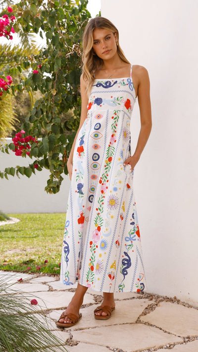 Load image into Gallery viewer, Mgra Maxi Dress - Blue Print - Billy J
