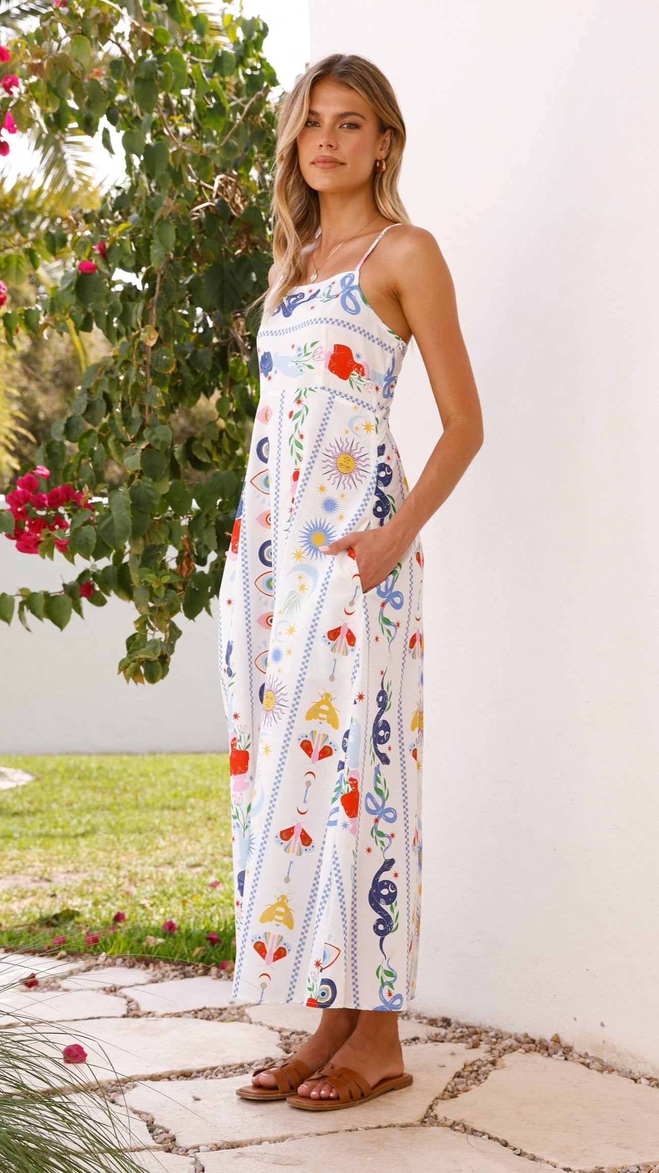 Mgra Maxi Dress - Blue Print - Billy J