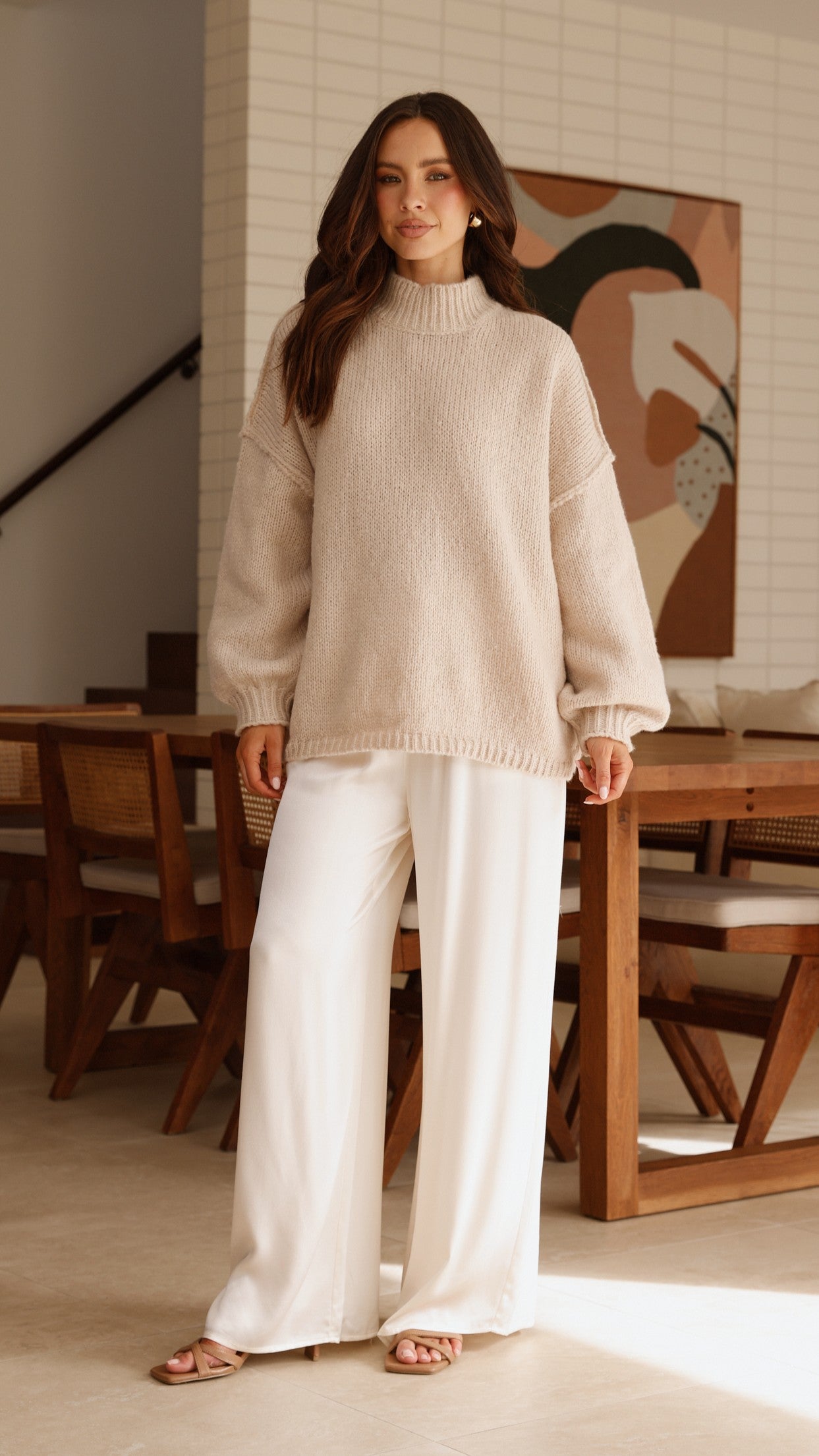 Savanna Knit Sweater - Beige - Billy J