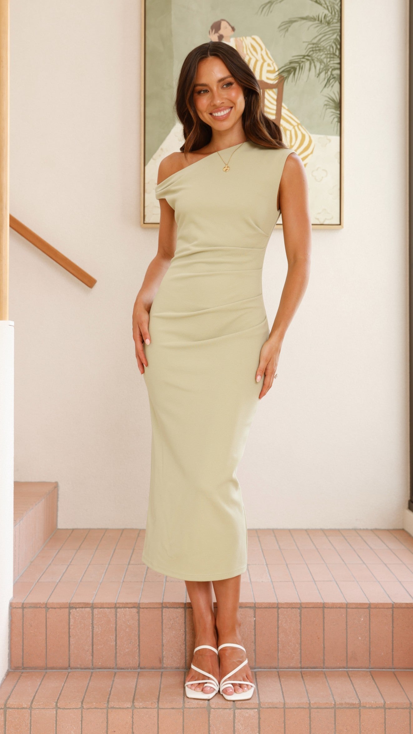 Lilah Midi Dress - Sage - Billy J