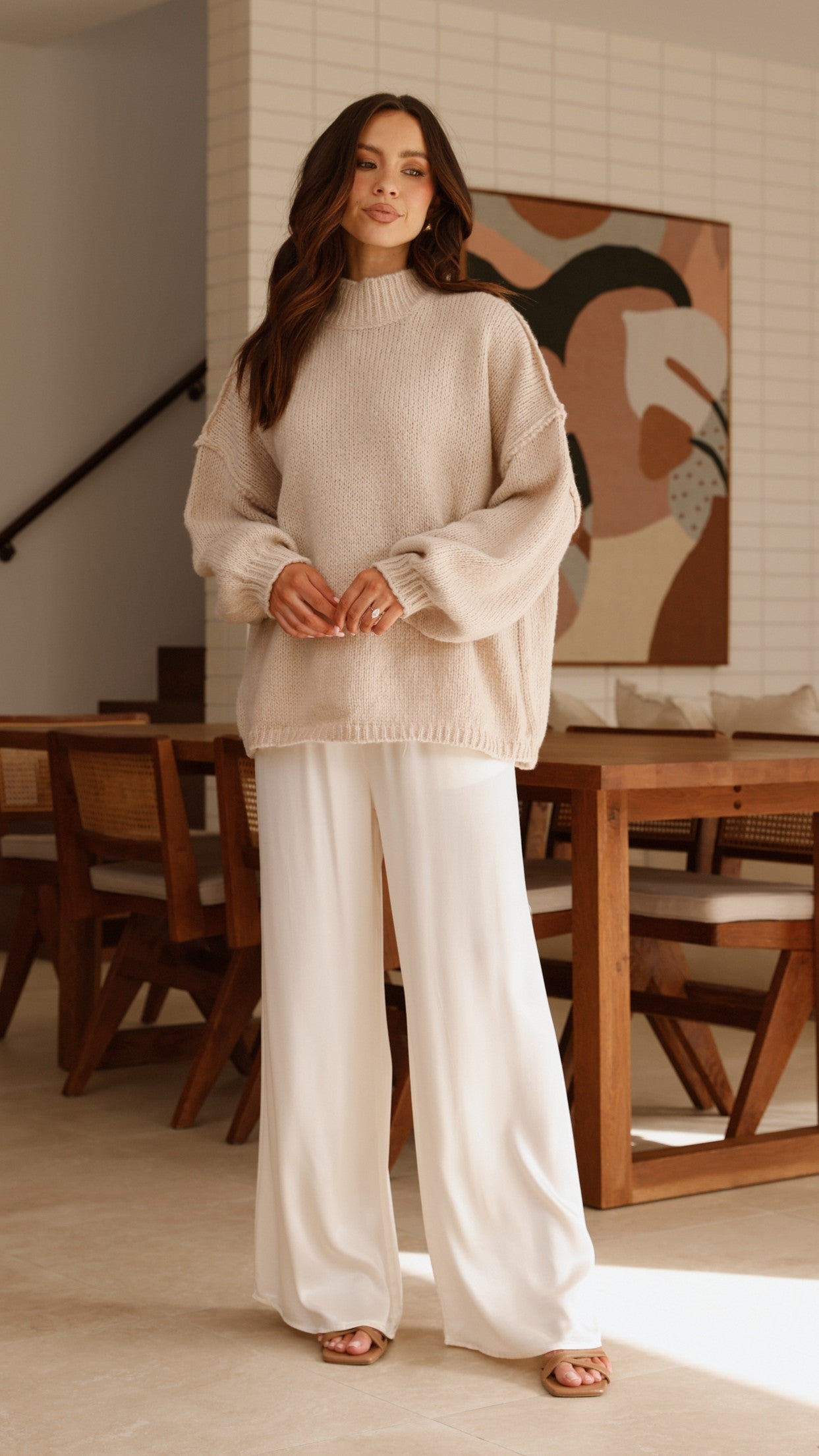 Savanna Knit Sweater - Beige - Billy J