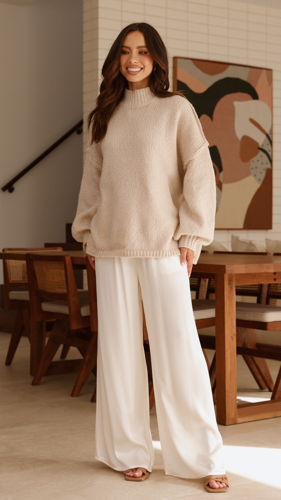 Savanna Knit Sweater - Beige - Billy J