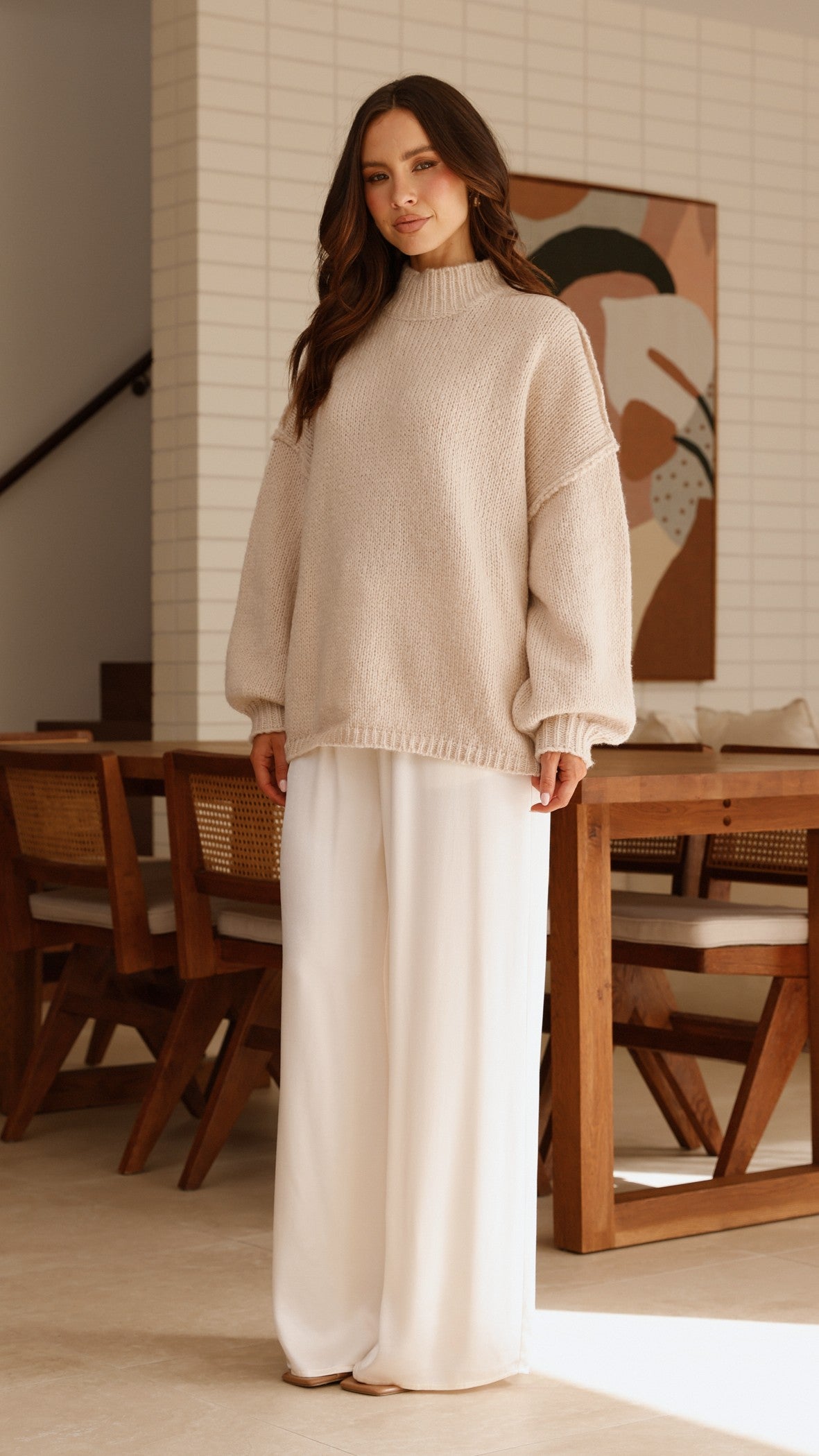 Savanna Knit Sweater - Beige - Billy J