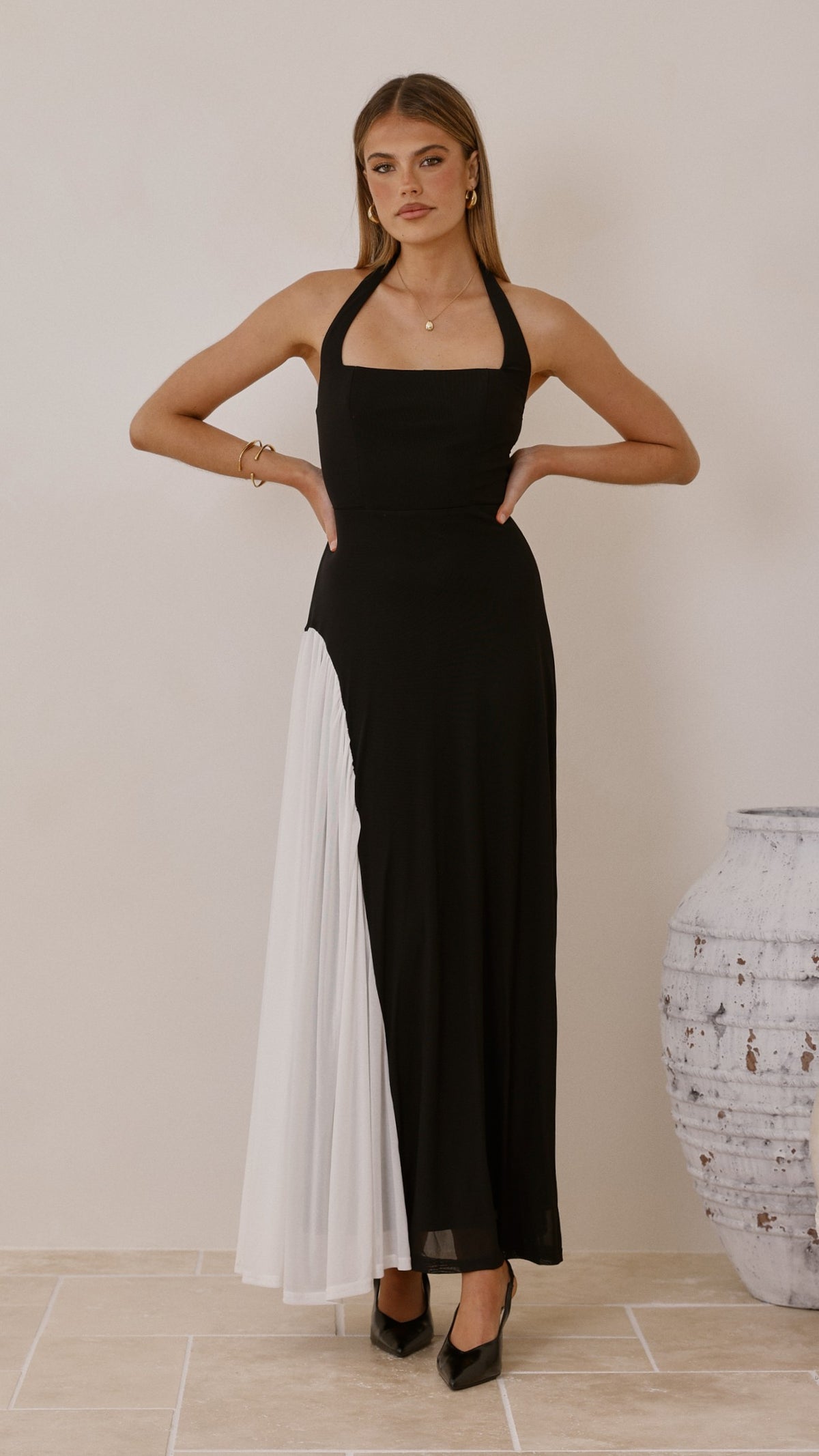Cia Maxi Dress - Black/White - Buy Women's Dresses