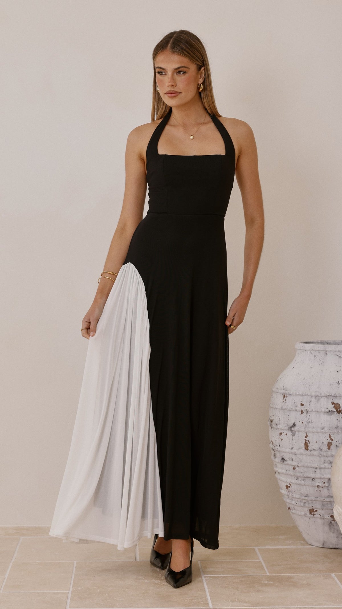 Cia Maxi Dress - Black/White - Buy Women's Dresses