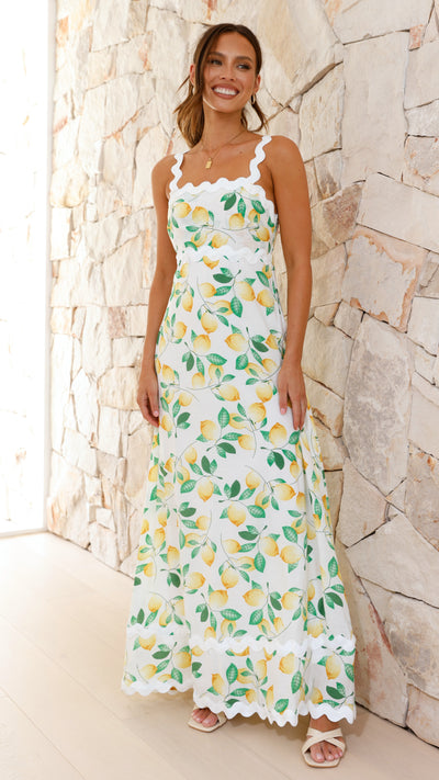 Load image into Gallery viewer, Daleyza Maxi Dress - Lemon Print - Billy J

