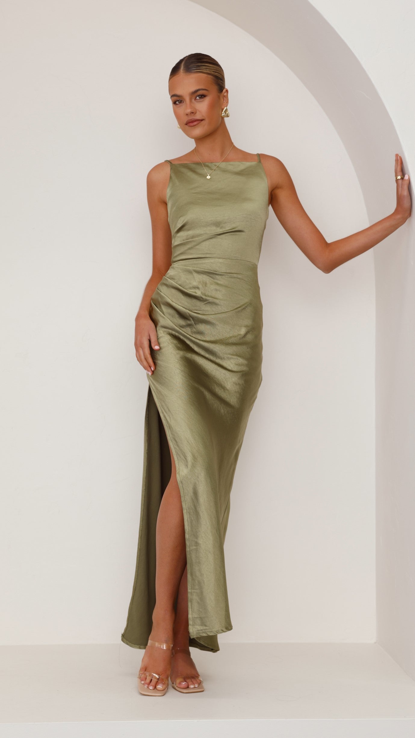 Ava Maxi Dress - Olive - Billy J