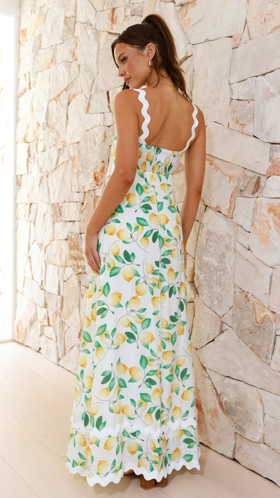 Load image into Gallery viewer, Daleyza Maxi Dress - Lemon Print - Billy J
