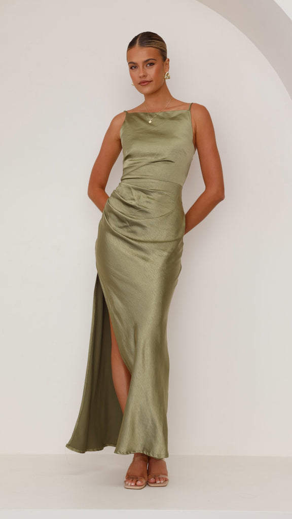 Ava Maxi Dress - Olive - Billy J