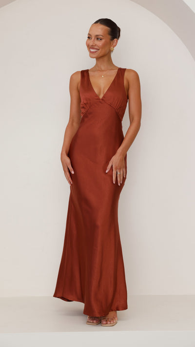 Load image into Gallery viewer, Sofia Maxi Dress - Rust - Billy J
