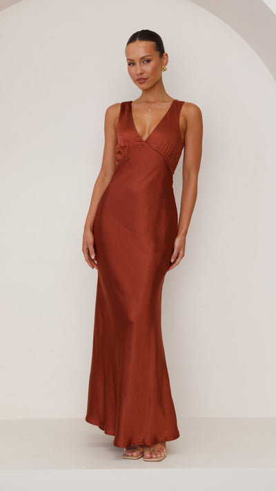 Load image into Gallery viewer, Sofia Maxi Dress - Rust - Billy J
