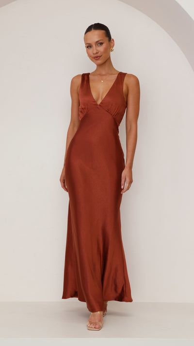 Load image into Gallery viewer, Sofia Maxi Dress - Rust - Billy J
