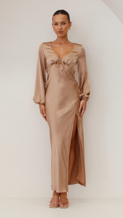 Load image into Gallery viewer, Brigitte Maxi Dress - Latte - Billy J
