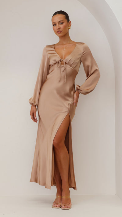 Load image into Gallery viewer, Brigitte Maxi Dress - Latte - Billy J
