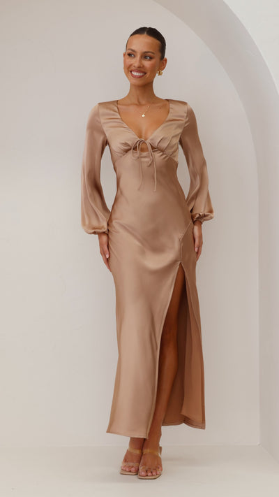 Load image into Gallery viewer, Brigitte Maxi Dress - Latte - Billy J
