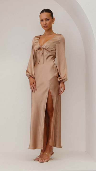 Load image into Gallery viewer, Brigitte Maxi Dress - Latte - Billy J
