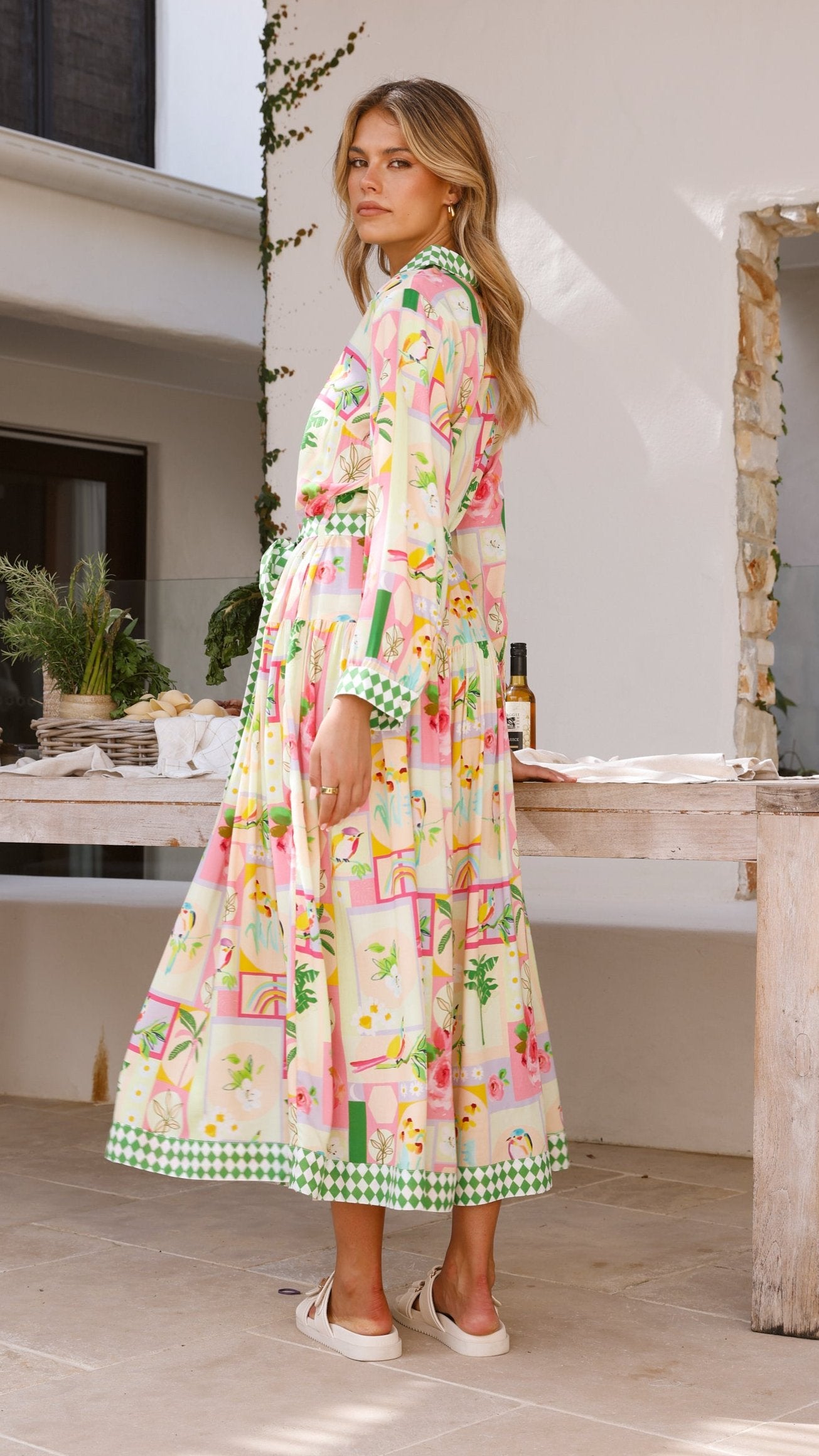 Sander Maxi Dress - Rose Print - Billy J