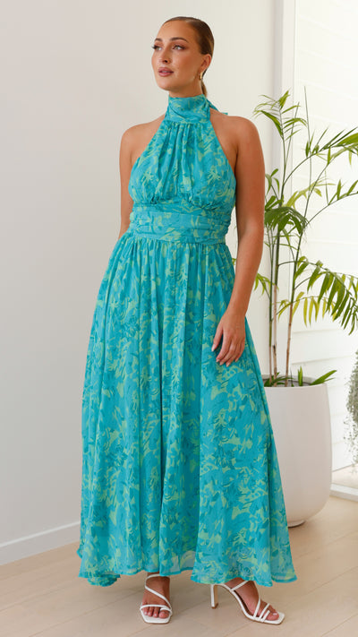 Load image into Gallery viewer, Zahava Maxi Dress - Green Floral
