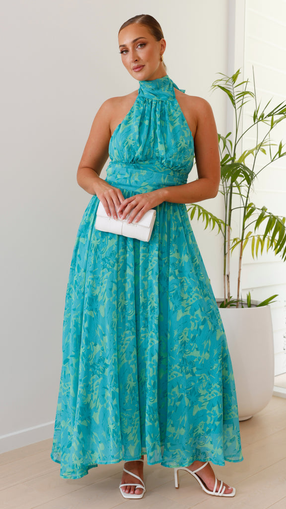 Zahava Maxi Dress - Green Floral - Billy J