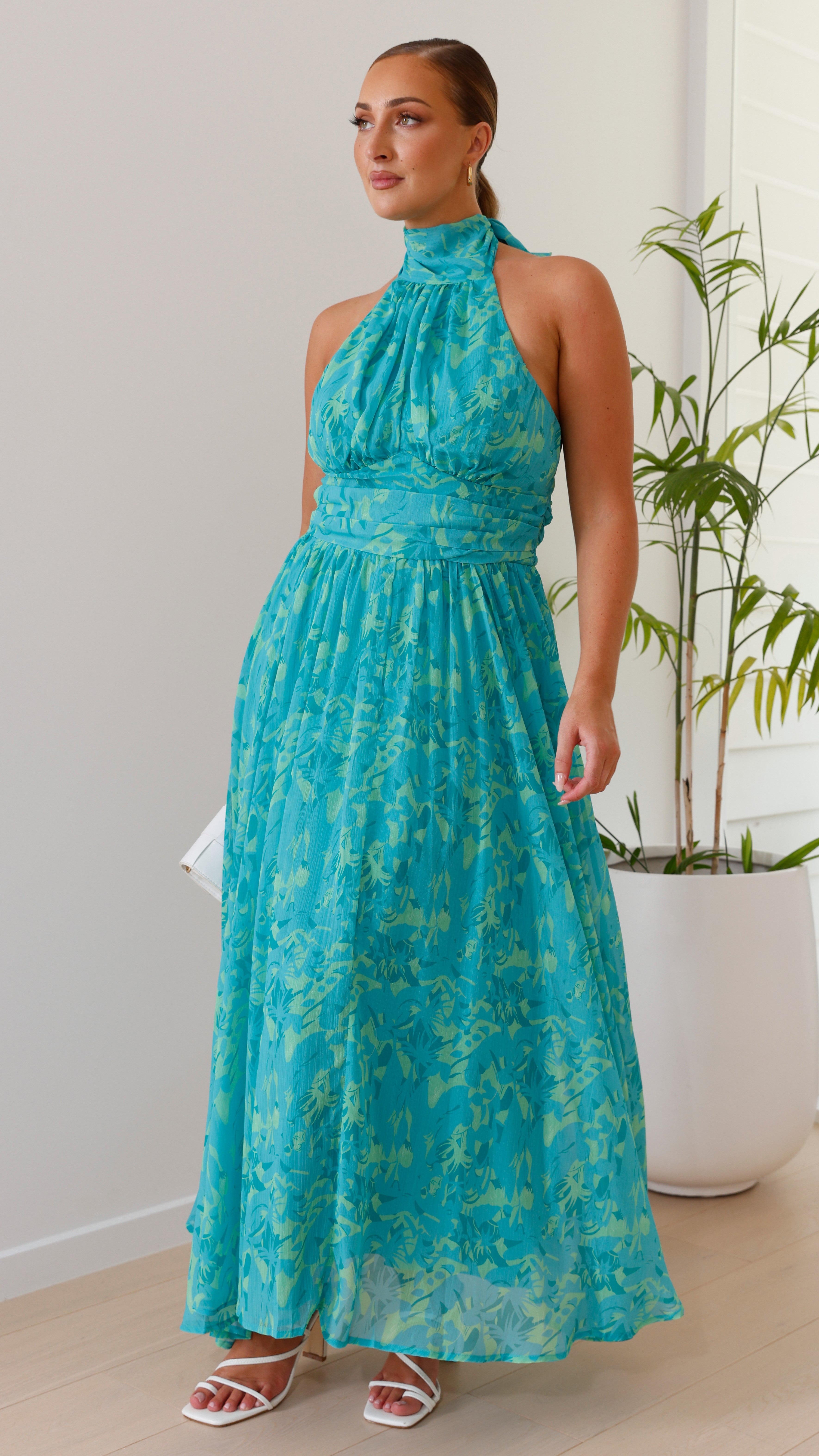 Zahava Maxi Dress - Green Floral - Buy Women's Dresses - Billy J