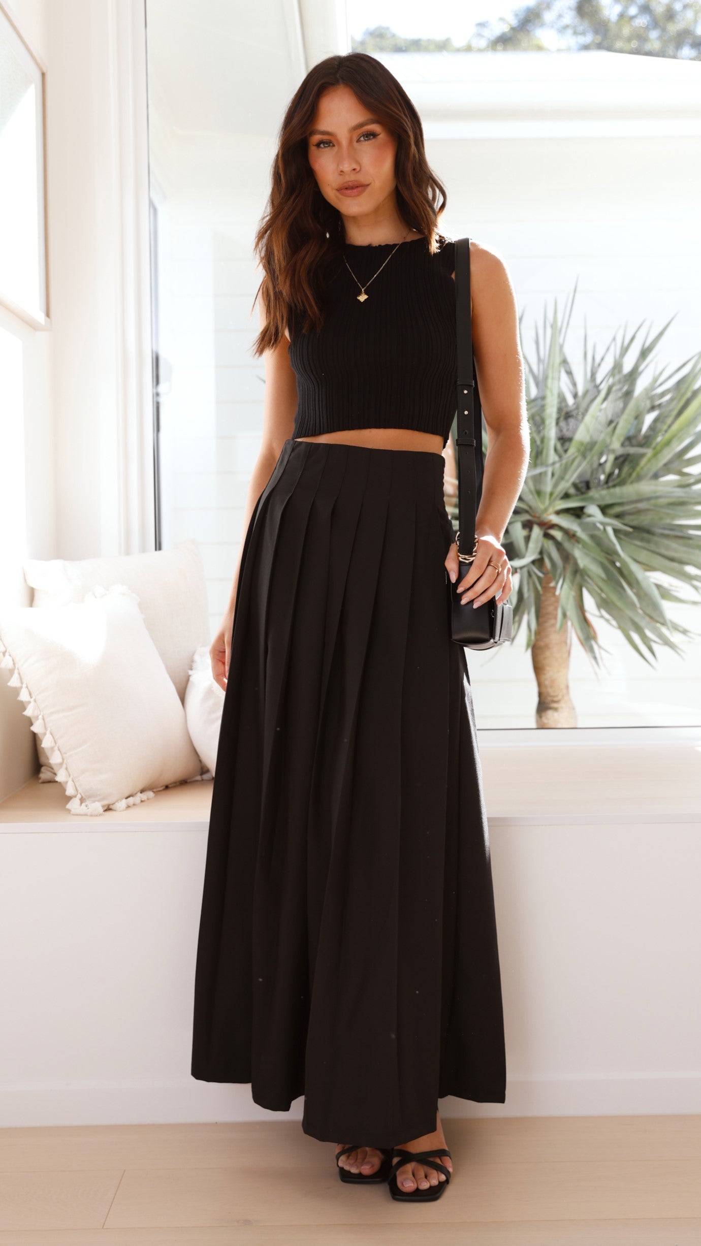 Leya Maxi Skirt - Black - Billy J