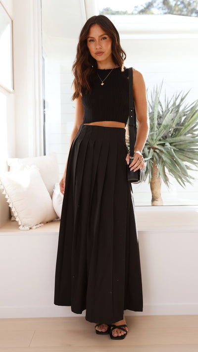 Load image into Gallery viewer, Leya Maxi Skirt - Black - Billy J
