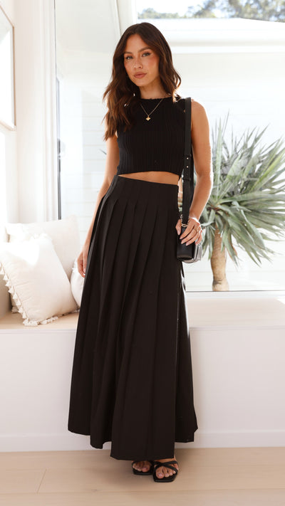 Load image into Gallery viewer, Leya Maxi Skirt - Black - Billy J
