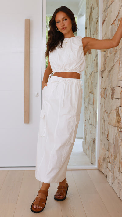 Load image into Gallery viewer, Kasey Midi Skirt - White
