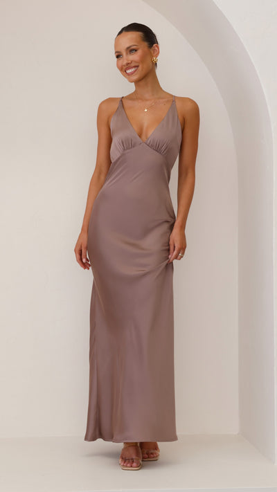 Load image into Gallery viewer, Ziah Maxi Dress - Mushroom - Billy J
