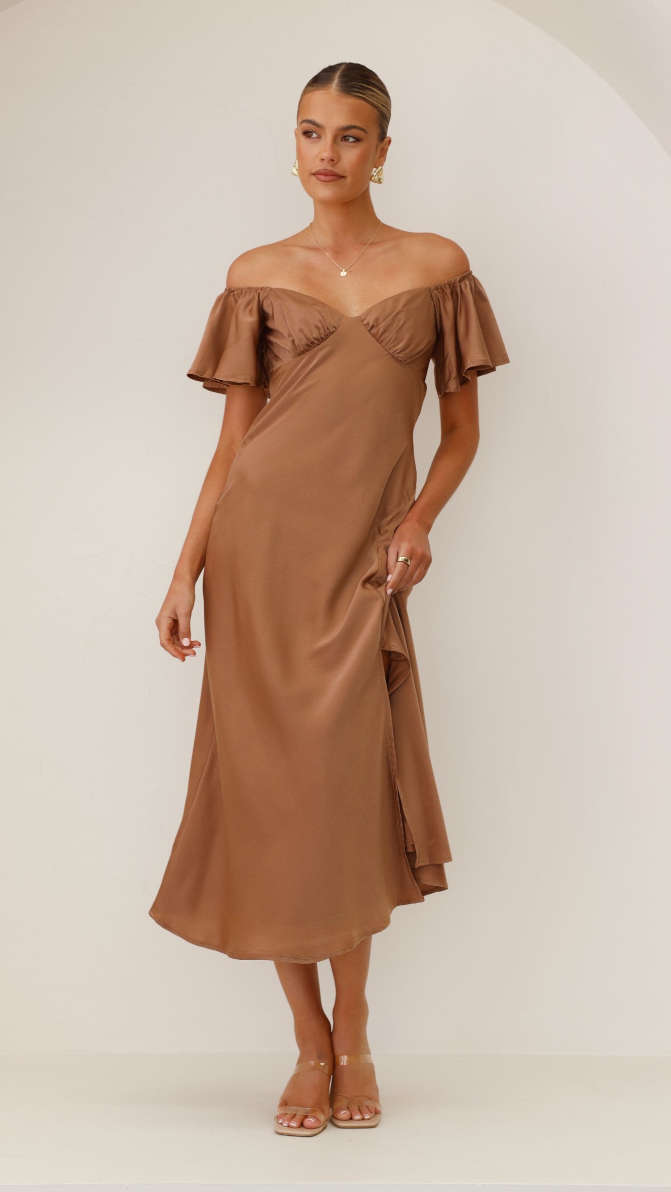 Louisa Midi Dress - Chocolate - Billy J