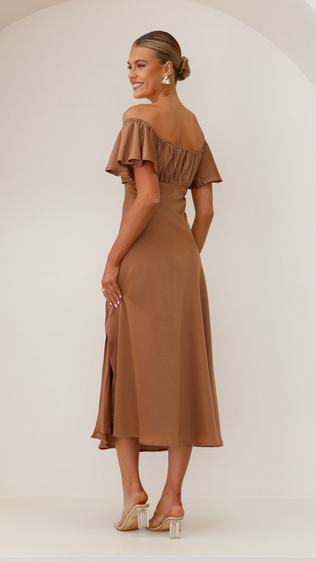 Louisa Midi Dress - Chocolate - Billy J