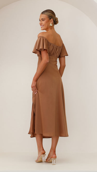 Load image into Gallery viewer, Louisa Midi Dress - Chocolate - Billy J
