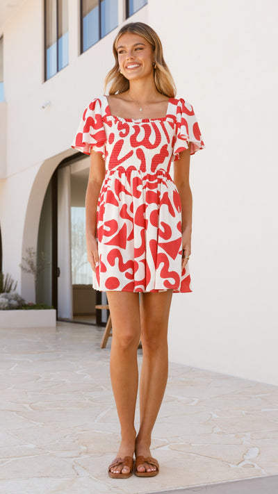 Load image into Gallery viewer, Molly Mini Dress - Florence Print - Billy J
