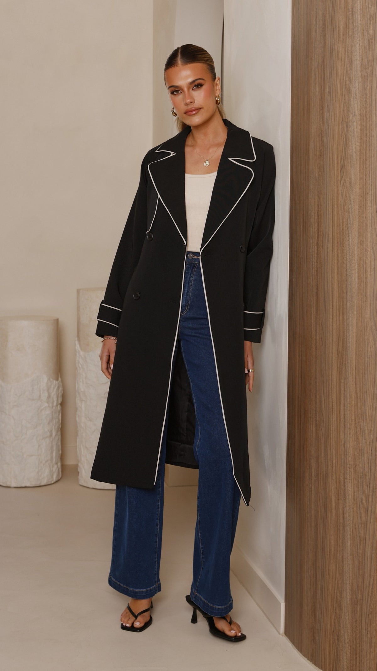 Blanca Trench Coat - Black - Billy J
