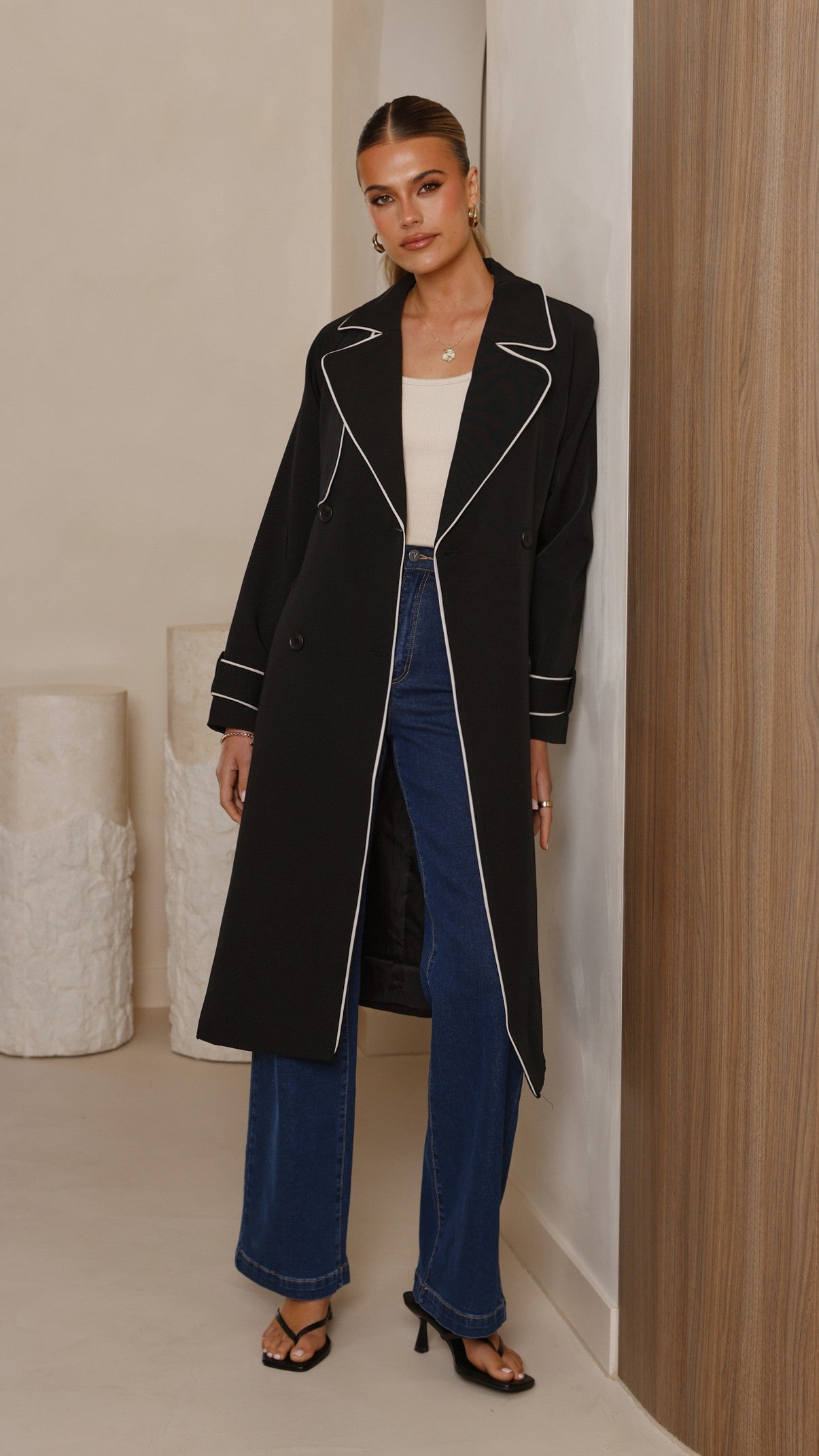 Blanca Trench Coat - Black - Billy J