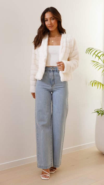Load image into Gallery viewer, Tully Crop Jacket - White - Billy J
