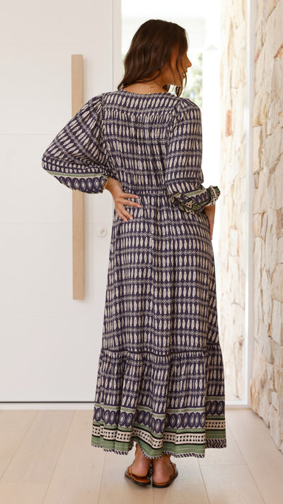 Load image into Gallery viewer, Catalonia Maxi Dress - Lorena Print - Billy J
