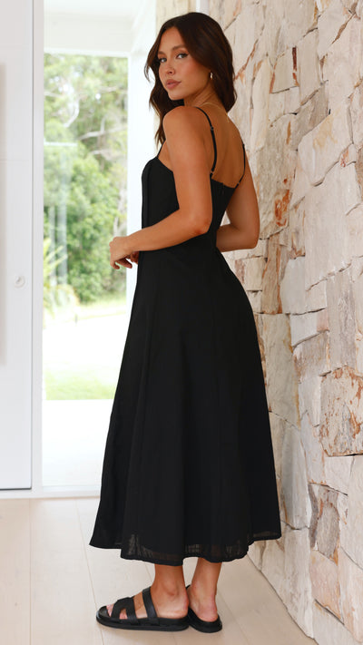 Load image into Gallery viewer, Ilenna Midi Dress - Black - Billy J
