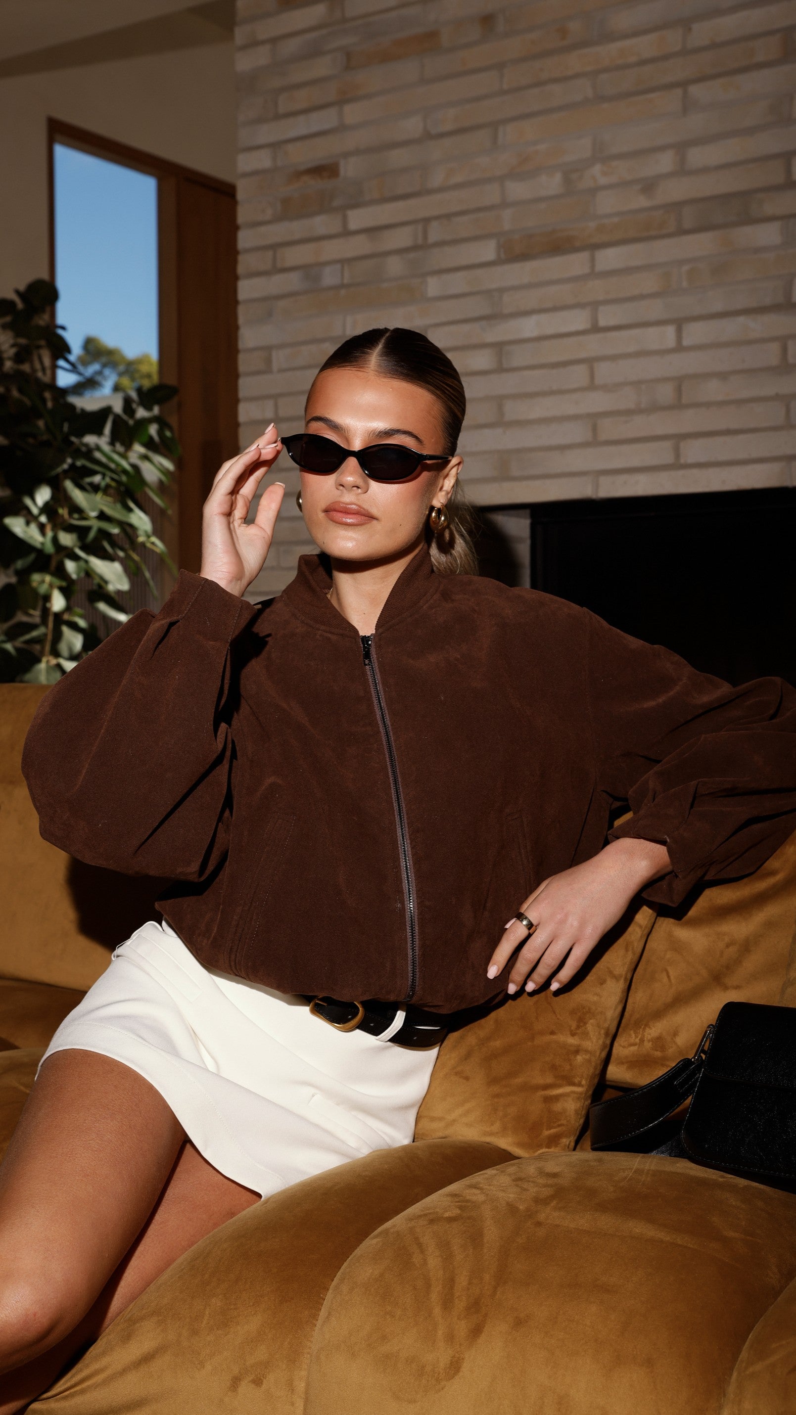 Sloane Bomber Jacket - Dark Chocolate - Billy J