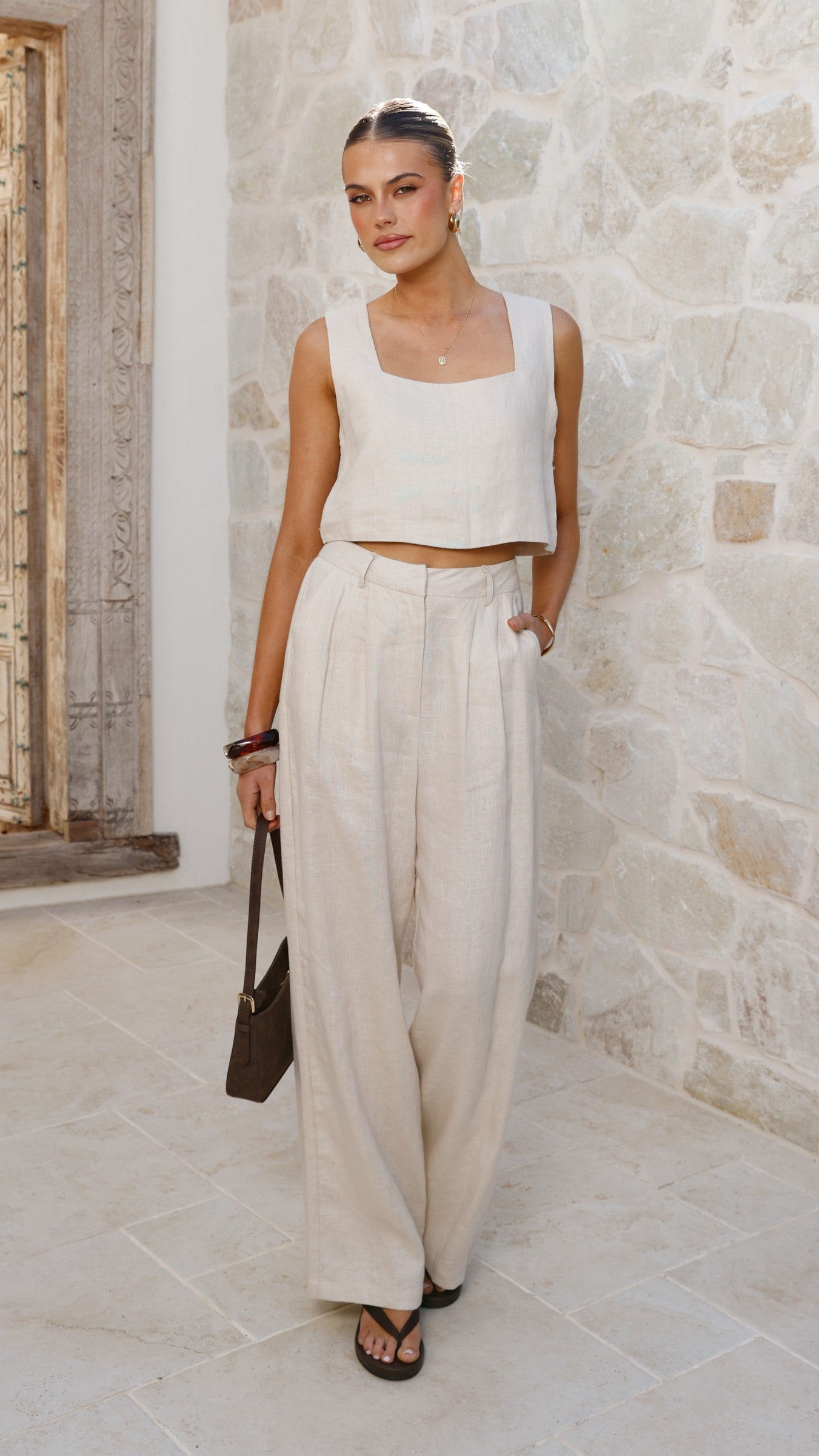 Tillie Crop Top - Oatmeal - Billy J