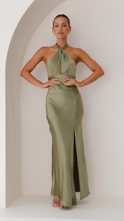 Load image into Gallery viewer, Amalia Maxi Dress - Olive - Billy J
