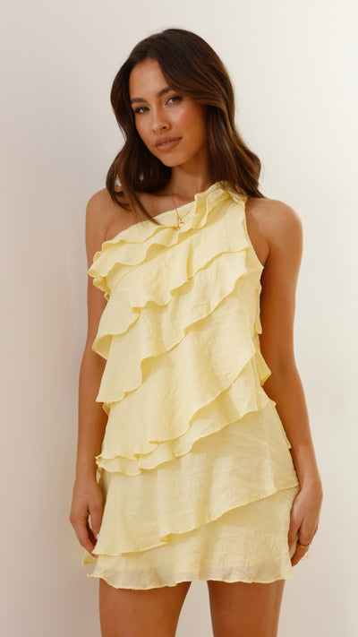 Load image into Gallery viewer, Cassidi Mini Dress - Lemon
