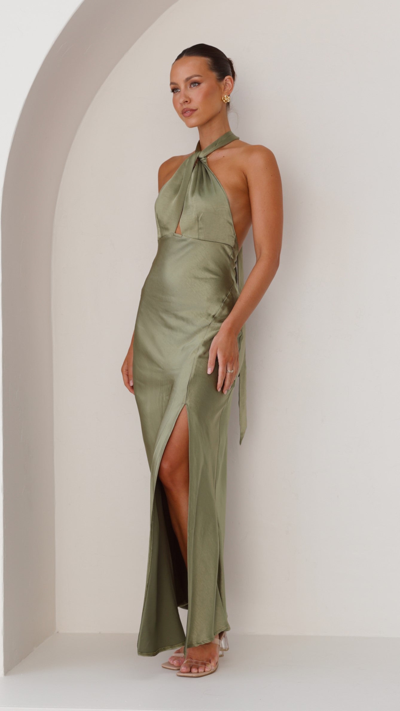 Amalia Maxi Dress - Olive - Billy J