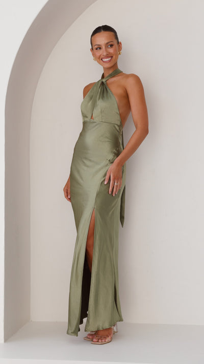 Load image into Gallery viewer, Amalia Maxi Dress - Olive - Billy J
