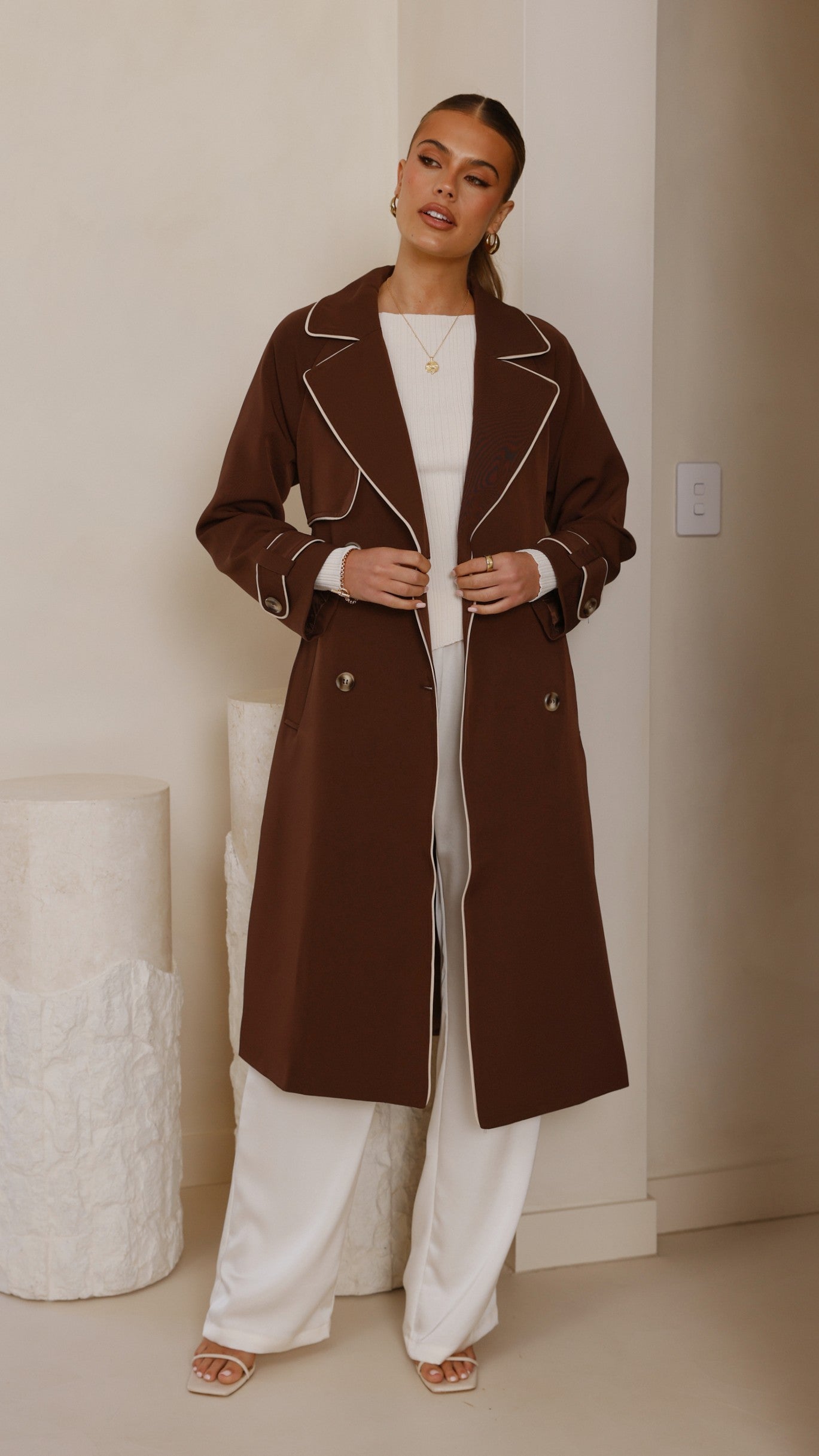 Blanca Trench Coat - Espresso - Billy J