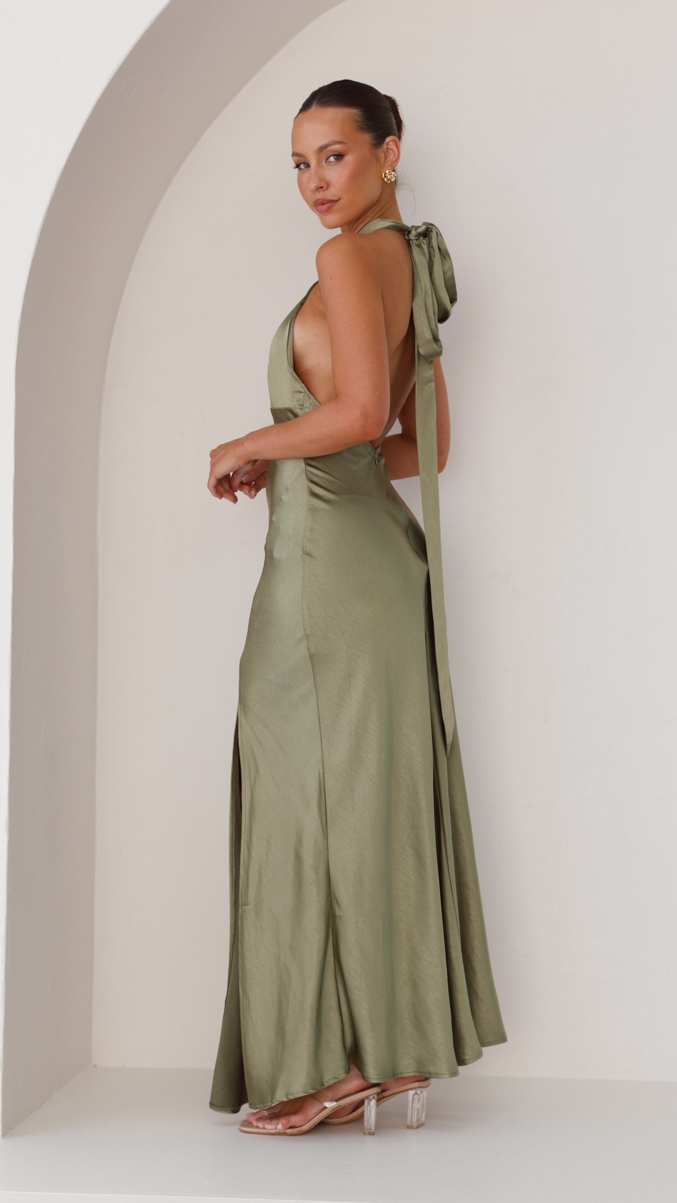 Amalia Maxi Dress - Olive - Billy J