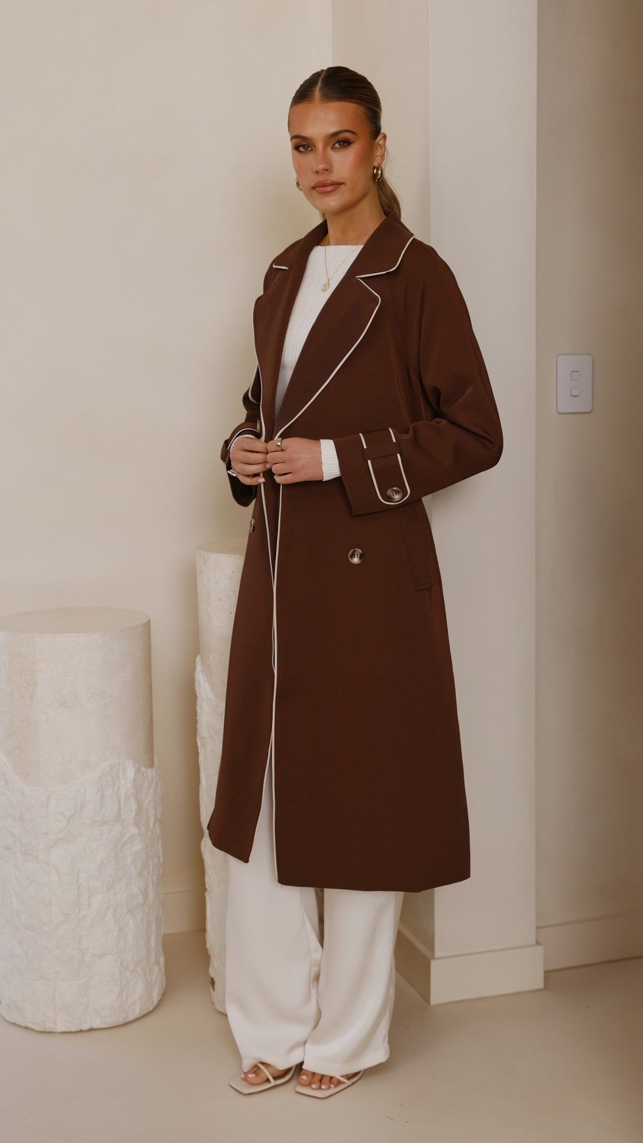 Blanca Trench Coat - Espresso - Billy J