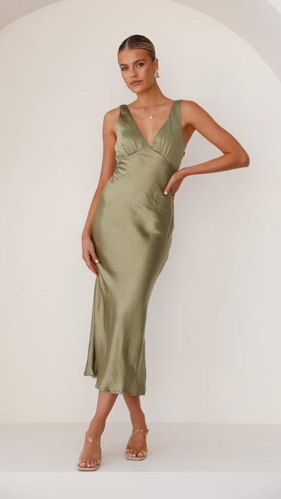 Load image into Gallery viewer, Sammie Maxi Dress - Olive - Billy J
