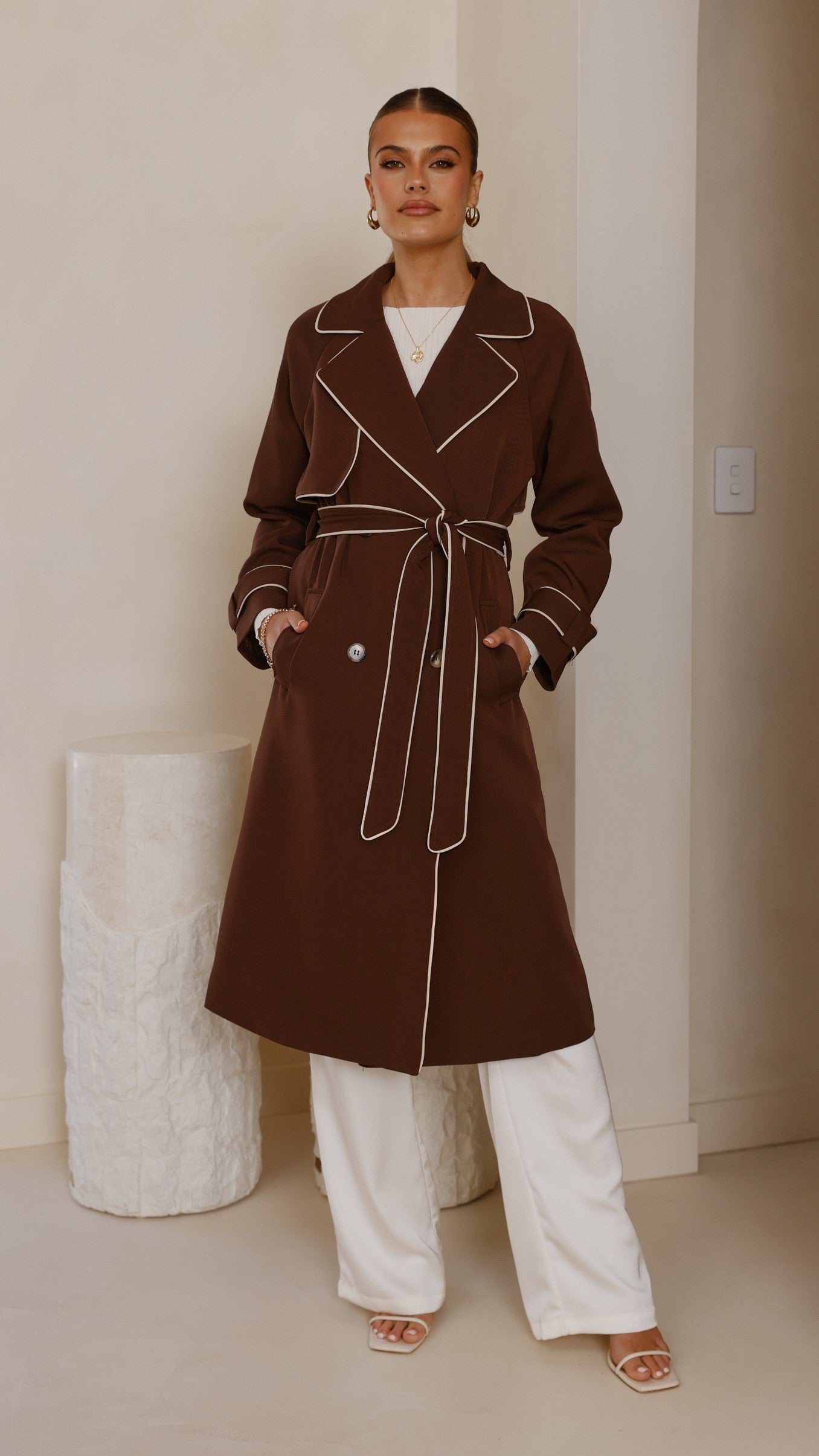 Blanca Trench Coat - Espresso - Billy J