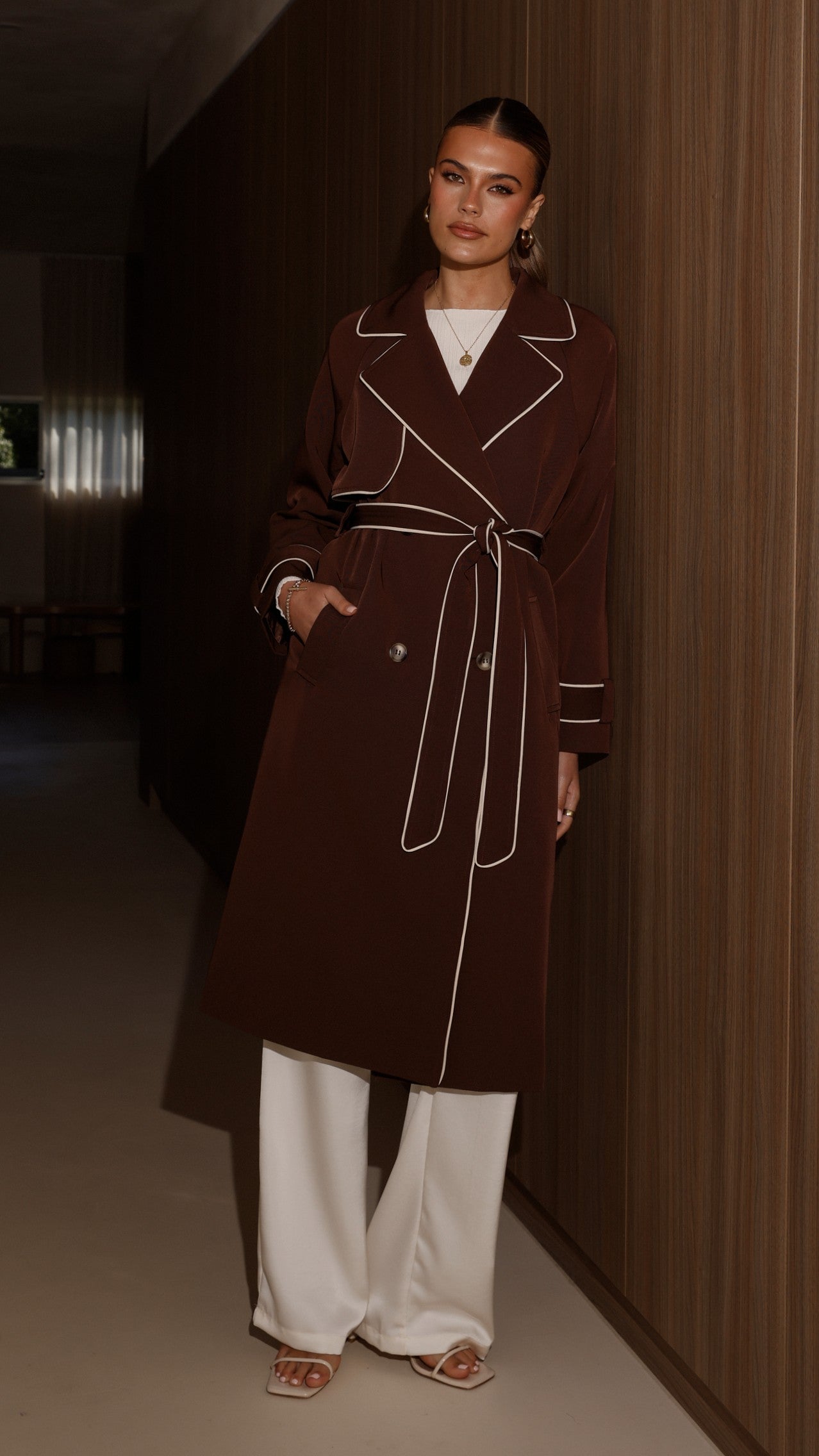 Blanca Trench Coat - Espresso - Billy J